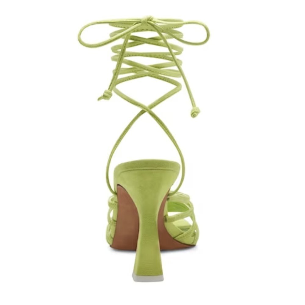 NEW Vince Camuto Suede Roselian Ankle Wrap Dress Sandals in Lime Green - Picture 2 of 4